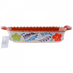 Rectangular flowery casserole